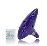 Tommia 12 Hole Ocarina , Alto C Legend of Zelda Ocarina Ceramic with Songbook, Neck String and Protective Bag