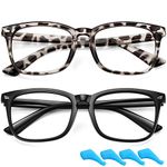 Kids Blue Light Blocking Glasses Clear Lens for Boys Girls Computer Glasses Anti Eyestrain Non-Prescription Glasses (Black+Grey Leopard)