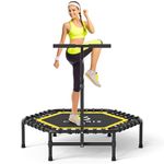 CLORIS 45'' Fitness Trampoline - Max Load 450lbs, Rebounder with Adjustable Foam Handle Indoor/Outdoor Fitness Body Exercise (45'' Yellow)