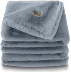 UGG 11069 Euphoria Plush Faux Fur Reversible Throw Cozy Fuzzy Fluffy Blanket for Couch Bed Hotel Style Luxury Machine Washable Home Decor Luxurious Soft Throws for Sofa, 70 x 50-Inch, Chambray