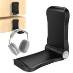 RFUNGUANGO Headphone Stand Holder, Adhesive Headphone Hanger for AirPods Max, Xbox One, Turtle Beach, Sennheiser, Sony, Bose, Beats PC Gaming Headset Display & Wireless Headphones,Black