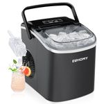 EUHOMY Ice Maker Machine Countertop Ice Cube Maker, Self-Cleaning Function,9 Cubes in 6 Mins,Portable Ice Cube Maker Machines with Ice Scoop & Basket for Home/Kitchen/Office/Bar, Black