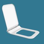 Plantex Polypropylene Toilet Seat/Western Toilet Seats For Bathroom/Soft Closing Toilet Seat/Toilet Seat Cover For Commode - Rectangle Shape (Glossy White)