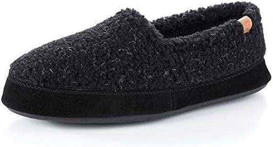 Acorn Men s Slippers Moccasin, Black Berber, 10.5-11.5 US Wide