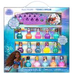 Townley Girl Disney The Little Mermaid Non-Toxic Peel-Off Water-Based Safe Quick Dry Nail Polish| Gift Kit Set for Kids Girls| Glittery and Opaque Colors| Ages 3+ (18 Pcs)