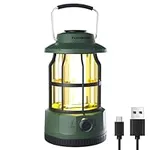 EverBrite LED Camping Lantern, USB C Rechargeable Lantern with Stepless Dimming, Vintage Portable Camping Lights & Lanterns, Lanterns for Power Outages, Hurricane, Emergency, Fishing, Home and More