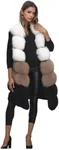 Lisa Colly Winter Waistcoat Women's Faux Fur Vest Sleeveless Jacket Coat Outerwear (White,4X-Large)