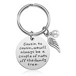 Cousin Keychain Favorite Cousin Gifts for Women Him, Cousin Christmas Birthday Gifts for Cousins Keychain - Cousin to Cousin Keychain Gifts