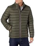 Tommy Hilfiger Men's Real Down Packable Puffer Jacket Down Coat, Olive, Small