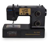 Jaguar SJ-34E Heavy-Duty Sewing Machine | 34 Stitches | Electronic Features | Extension Table | Automatic Needle Threader | Drop-in Bobbin | Servo Motor | LED Light | Free Arm | Ideal for Thick Fabric