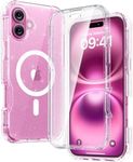 Diaclara Magnetic Designed for iPhone 16 Plus Phone Case,[Full Camera Protection] 360 Clear Bumper Compatible with MagSafe Built-in Screen Protector for 16 Plus,Magnetic Clear Glitter