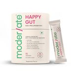 Moderate Happy Gut Pre & Probiotic Supplement | Promotes Gut Health, Digestion, Metabolism | 20 Billion CFU with 9 Diverse Probiotics + Prebiotics + Fiber(FOS) + Digestive Blend - 15 Sachets