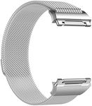 VGOL Watch Strap Compatible with Fitbit Ionic Watch Wristband Stainless Steel Metal Mesh Magnetic Watch Band Replacement Wristwatch Strap Silver