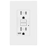 TOPELE 15 Amp 125 Volt Tamper-Resistant GFCI Outlet, Receptacle, Indicater with LED Light, Nylon Wallplate and Screws Included, White