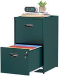 TIMELESS PIECES 2 Drawer File Cabinet with Lock,Green Small Filing Cabinet for Home Office,Metal Vertical File Under Desk Cabinets for A4/Letter,Assembly Required