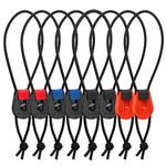 SAMSFX Fishing Quick Rod Ties Leash for Pole Holders Organizer Bunngee Cord Straps (8PCS, 4 Colors)