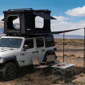 Bayati Aluminum Rooftop Tent, Hardshell Pop Up Roof Tent with Side Awning