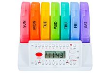 e-Pill Compact Weekly Pill Organizer with Reminder - 7 Day x 4 Compartments per Day