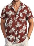 COOFANDY Men's Hawaiian Shirt Short Sleeve Casual Button Down Tropical Floral Printed Shirt Beach Vacation Shirts with Pocket Sunflower