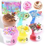 LAWOHO 6 Pcs Butter Slime Kit, Two-Tone Ice Cream DIY Slime Kit for Girls and Boys, Soft & Non-Stick Stress Relief Toy, Butter Slime for Kids, Kids Party Favors Idea Gift for Birthday Easter Christmas