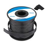 Aibole 100Ft-1/2 Black Cable Management Cord Protector Braided Wire Loom Braided Cable Sleeve for Television, Audio, Computer Cables, Prevent Pet from Chewing Cords…