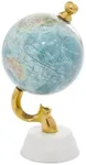 Deco 79 Aluminum Globe with Marble Base, 5" x 5" x 10", Blue