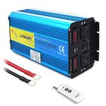 Yinleader Power Inverter 3500W /7000W Pure Sine Wave DC 12V to AC 230V/240V converter with wireless remote controller & dual AC outlets & USB for RV Truck Car