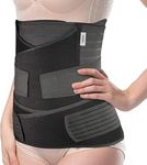 Amazon Brand - Solimo 3-In-1 Postpartum Belly Band Post Pregnancy Abdominal Belt After Delivery Waist & Pelvis Slimming Shapewear Tummy Reduction (Free Size) (Black)