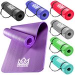 Kingdom GB Supreme 20mm Extra Thick Exercise Yoga Mat with Carry Strap Padded NBR Foam Non Slip Pilates Aerobic Gymnastics Home Fitness Camping (Purple 20mm)