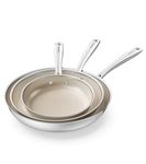 Redchef 3 Piece Stainless Steel Frying Pan Set, Cookware Set Nonstick Honeycomb Frying Pan Set 3pcs Works Pan 8.5+10.5+12 Inch