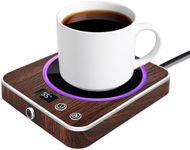 VIBEELEAF Smart Coffee Mug Warmer for Desk - Electric Cup Warmer with 3 Temperature Settings, Portable Beverage Warmer for All Mugs | Office Accessories & Gift (walnut)