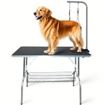 SHELANDY Stainless Steel pet Dog Grooming talbe with arm and Two Loops (Large 110 * 60cm)