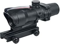 ACOG 4X32 Rifle Scope Lighted Red or Green Illuminated Chevron Reticle Fiber Source