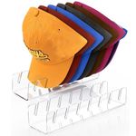 Hat Racks for Baseball Caps, 2PCS Hat Organizer for 14 Baseball Caps, No Install Acrylic Shelf, Hat Storage for Bedroom, Acrylic Display Stand Hat Rack for Bedroom, Closet, Dresser