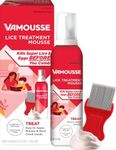 Vamousse Lice Treatment Mousse (6 fl oz), Clinically Proven to Kill Super Lice & Eggs, Easy to Apply & Rinse, Pesticide-Free & Non-Toxic, Includes Reusable Steel Comb