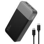 JUOVI 20000mAh Power Bank Portable Charger, 35W PD 3.0 QC 4.0 Fast Charging Phone Charger With LED Display, Travel Battery Pack 2 USB C 2 USB A Ports for iPhone 16/15/14 Series, Galaxy, iPad