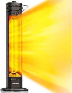 Outdoor Electric Patio Heater, Haimmy 34- inch Outdoor Electric Patio Heater, 1500W Instant Heating, 3 Heat Levels, Tip-Over & Overheat Protection, IPX5 Waterproof Tower Space Heater