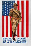 World War I US Marines NFirst in The Fight American World War I Marine Corps Recruiting Poster C1918 by James Montgomery Flagg Poster Print by (24 x 36)