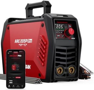 ARCCAPTAIN 205A Pulse Stick Welder, ARC/Lift TIG Welding Machine 10PCS Rods | MMA/Lift TIG/Pulse Welder, APP Control, Auto Current Match, Synergic Control, Large LED Display, IGBT Inverter Beginners/Pro