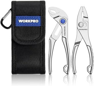 WORKPRO 2-Piece Mini Pliers Set with Pouch, 4-Inch Slip Joint Plier & Water Pump Plier, Heavy-Duty Alloy Steel Adjustable Plier with Anti-Rust Coating, Pocket Pliers for Tight Spaces & Versatile Use