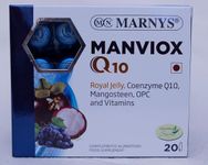 Marnys Manviox Q10 | Antioxidant supplement with Co-enzyme Q10 and Royal Jelly | 20 drinkable vials