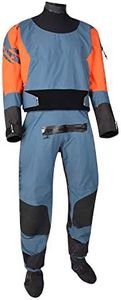 Typhoon Multisport 5 Rapid Drysuit Dry Suit with Convenience Zip & Free Underfleece - Teal Orange - Comfortable Internal - Drysuit Size - XL