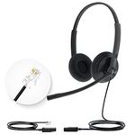 Yealink Headset with Microphone Teams Certified Headphones RJ9 Wired YHS34 Noise Cancelling with Mic for Yealink Avaya Polycom Phone Computer PC Laptop