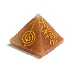 Reiki Crystal Products Citrine Reiki Symbol Pyramid for Reiki Healing/Grid and Aura Cleaning, Vastu Correction and Crystal Healing Stone Pyramid 30 mm Approx (Color : Yellow)