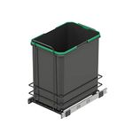 Emuca - Recycle 35 L bin for kitchen, lower fixing and manual removal, without lid, Anthracite grey plastic