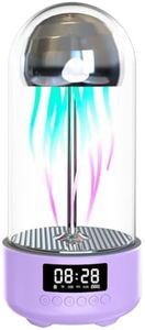 OBIOCKIDAY Jellyfish Lamp Portable Bluetooth Speaker Wireless, Mechanical Motion LED Jellyfish Alarm Clock Sound Speaker Night Mood Light, Table Lamp Bedside Lamp Decor
