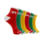 XJARVIS MOSCOW Premium Cotton Ankle Socks for Men and Women - Free Size Ideal for Running, Cycling & Gym, Odour Free, Solid Unisex Ankle Length Socks Pack of 6 (RED/GREEN/YELLOW)