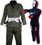 Hawk Sports Brazilian Jiu Jitsu Gi for Men and Women & Skull Grappling Dummy for Combat Sports Mastery