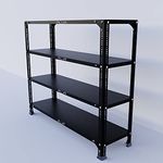 ALIJA®️ Slotted Angle Metal Rack (3 x 3.5 x 1 Ft. / 36 x 41 x 12 Inch) with 4 Shelves Storage Rack Unit (Black, 24 Gauge Shelves 18 Gauge Angle)