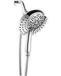 FLYWTR 9-Spray Handheld & Adjustable Rainfall Shower Head 2 in 1 Detachable Shower System, Dual Shower Head With Handheld High Pressure with 59" Rotatable Stainless Steel Hose, Chrome Plating Class 10